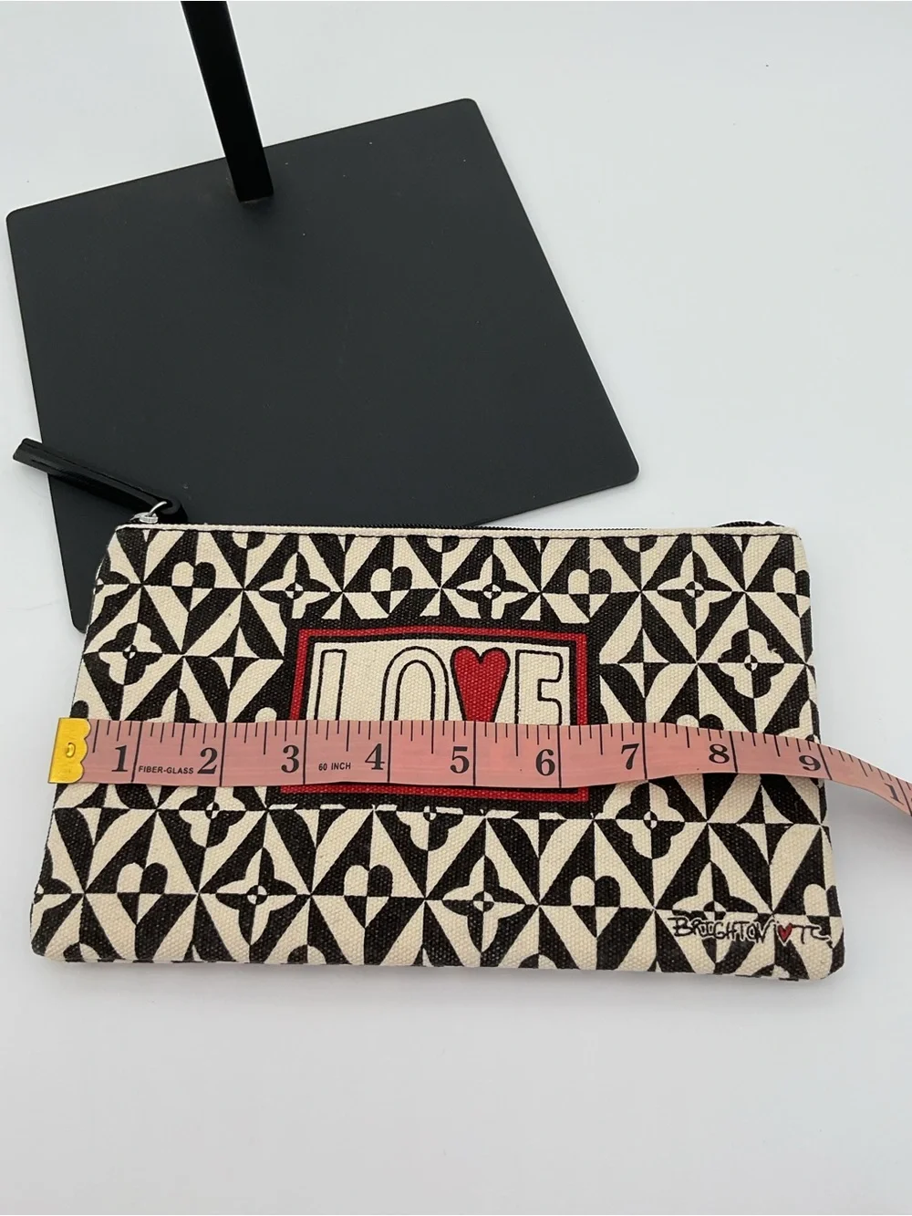 Brighton LOVE Black & Ivory Patterned Zip Pouch